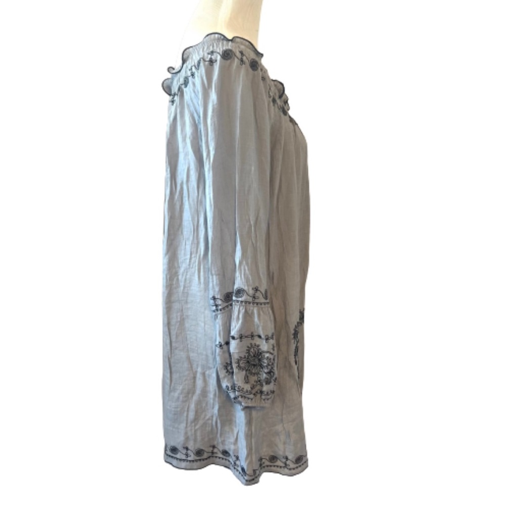 Easley Grey Embroidered Long Sleeve Dress, NWT - Picture 11 of 11